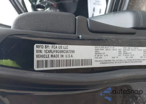 2021 Jeep Grand Cherokee Limited 4X4 из США, поврежденный, VIN 1C4RJFBG6MC567299